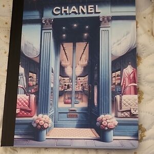 CHANEL Boutique Design Notebook with Blue and Pink Accents